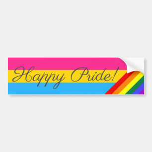 Happy Pride Pansexual Bumper Sticker