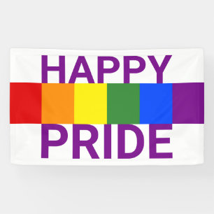 Happy Pride Rainbow Flag Stripes Banner