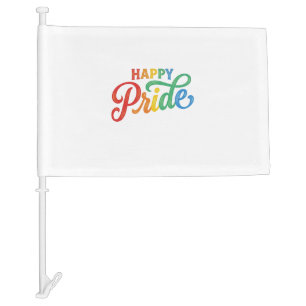 Happy Pride Vintage Rainbow Typography Shirt_1 Car Flag