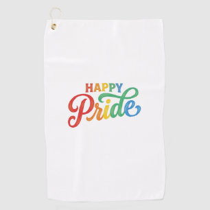 Happy Pride Vintage Rainbow Typography Shirt_1 Golf Towel