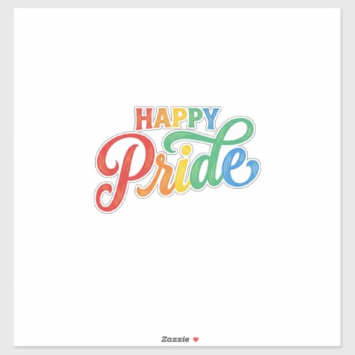 Happy Pride Vintage Rainbow Typography Shirt_1 Sticker