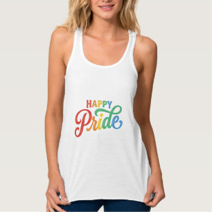 Happy Pride Vintage Rainbow Typography Shirt_1 Tank Top