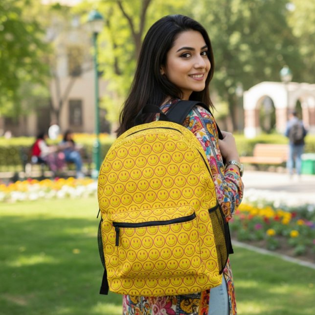 Happy Printed Backpack (Creator Uploaded)