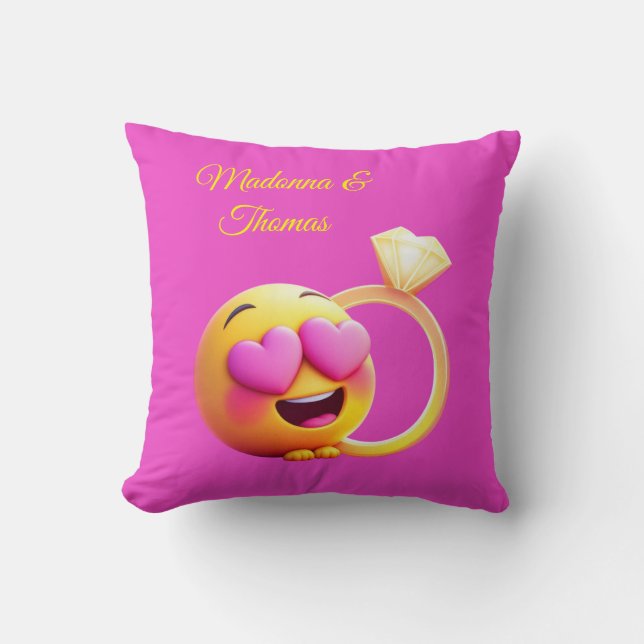 Happy Proposal Throw Pillow (Front)