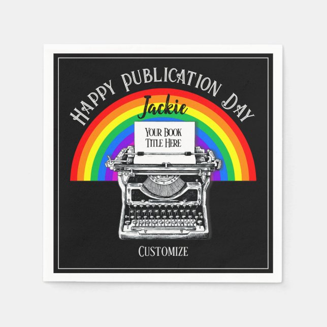 Happy Publication Day Personalized LBGTQ Napkins (Front)