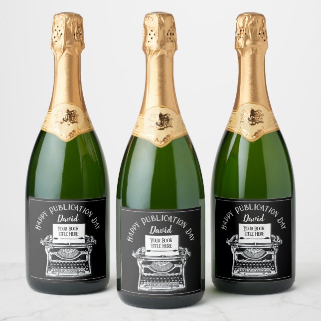 Happy Publication Day Personalized Sparkling Wine Label (Bottles)
