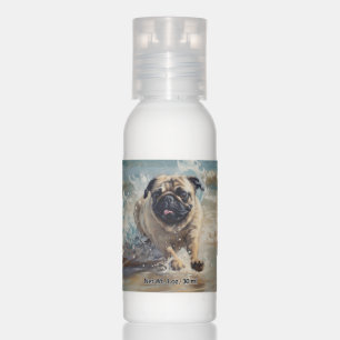 Happy Pug at the Beach customizable Hand Lotion