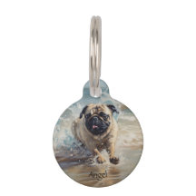 Happy Pug at the Beach customizable