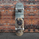 Happy Pug  at the Beach customizable Skateboard<br><div class="desc">watercolor painting of a happy dog enjoying the beach</div>