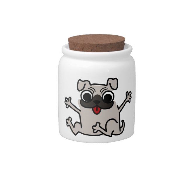 Happy Pug Candy Jar (Front)