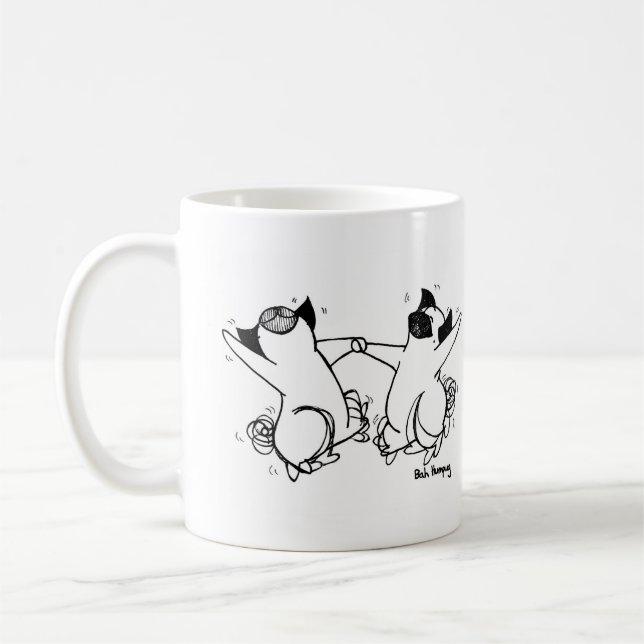 Happy Pug Dance Coffee Mug (Left)