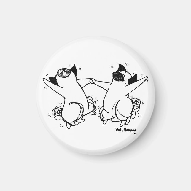 Happy Pug Dance Magnet (Front)