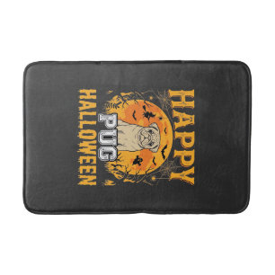 Happy Pug Halloween Spooky Dog Design_1 Bath Mat