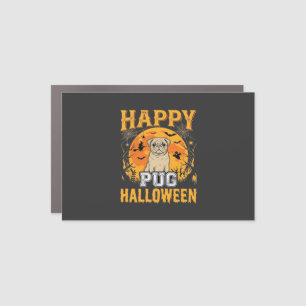 Happy Pug Halloween Spooky Dog Design_1 Car Magnet