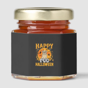 Happy Pug Halloween Spooky Dog Design_1 Honey Jar Favors