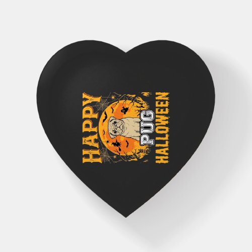 Happy Pug Halloween Spooky Dog Design_1 Paperweight