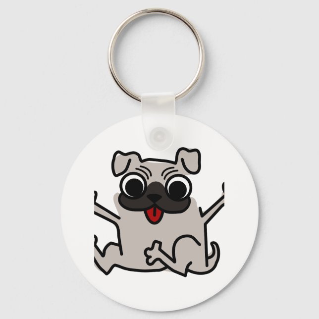 Happy Pug Keychain (Front)