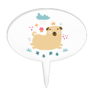 Happy Puggy Cake Pick