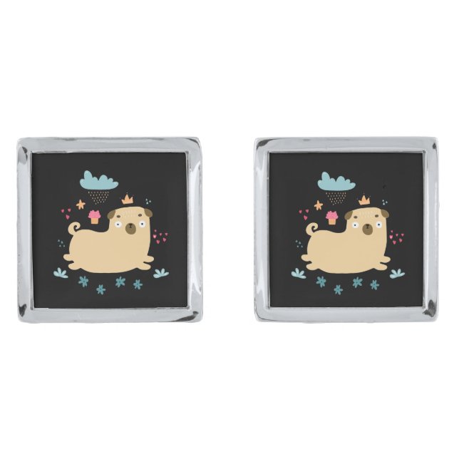 Happy Puggy Cufflinks (Front)