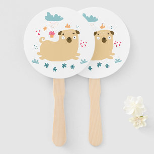 Happy Puggy Hand Fans