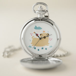 Happy Puggy Pocket Watch