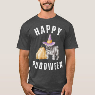 Happy Pugoween Funny Pug Lover Halloween Party Cos T-Shirt