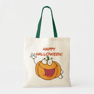 Happy Pumpkin Day Greetings for Halloween Canvas Bag