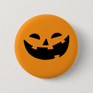 Happy Pumpkin Face Button