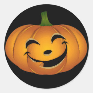 Happy Pumpkin Face for Halloween Fun Classic Round Sticker