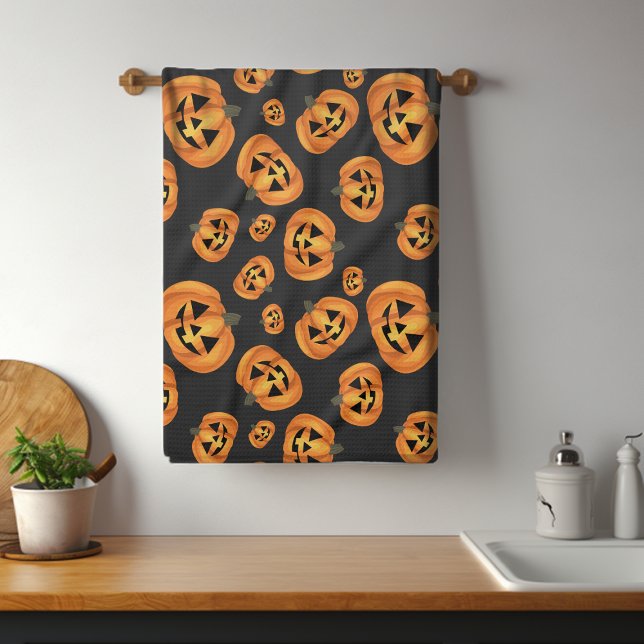 Happy Pumpkin Face | Halloween Kitchen Towel (Creator Uploaded)