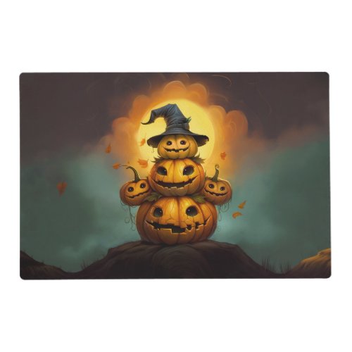 Happy pumpkin monsters cute Halloween Placemat