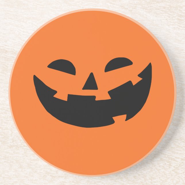 Happy Pumpkin Sandstone Coaster (Front)