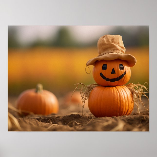 Happy pumpkin scarecrow poster (Front)