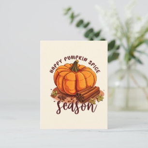Happy Pumpkin Spice Season – Cozy Autumn Vibes Postcard