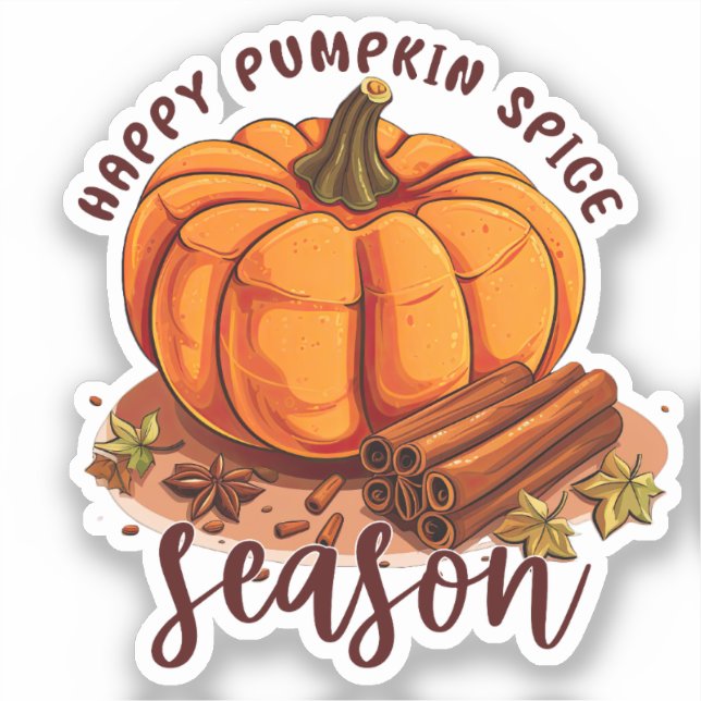 Happy Pumpkin Spice Season – Cozy Autumn Vibes Sticker (Front)