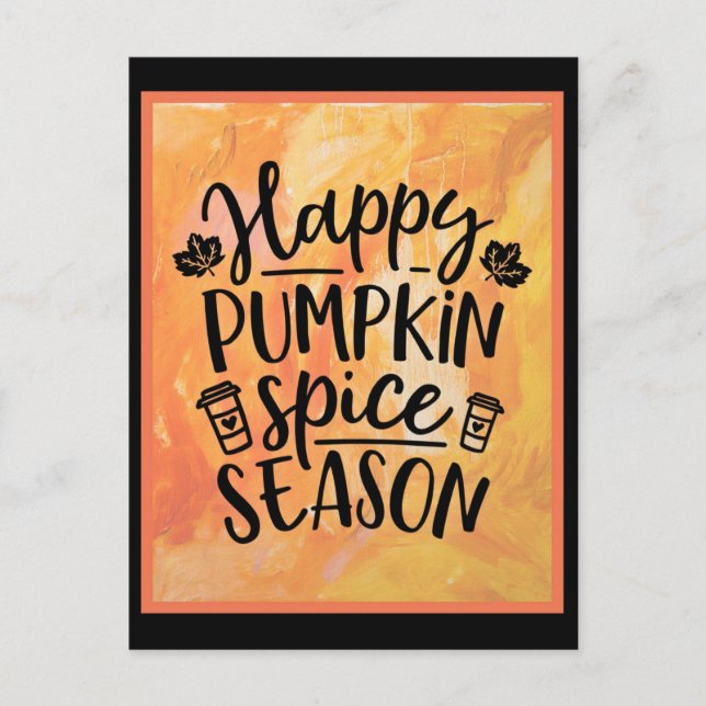 Happy Pumpkin Spice Season Cute Fall Postcard (Front)