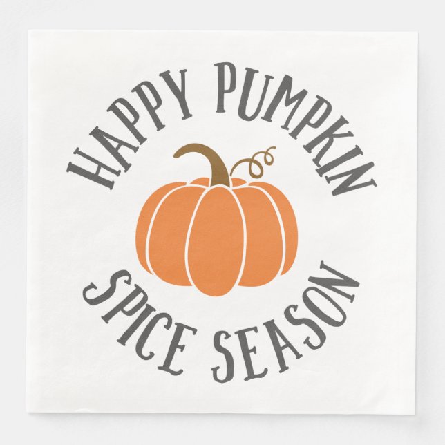 Happy Pumpkin Spice Season Paper Dinner Napkins (Front)
