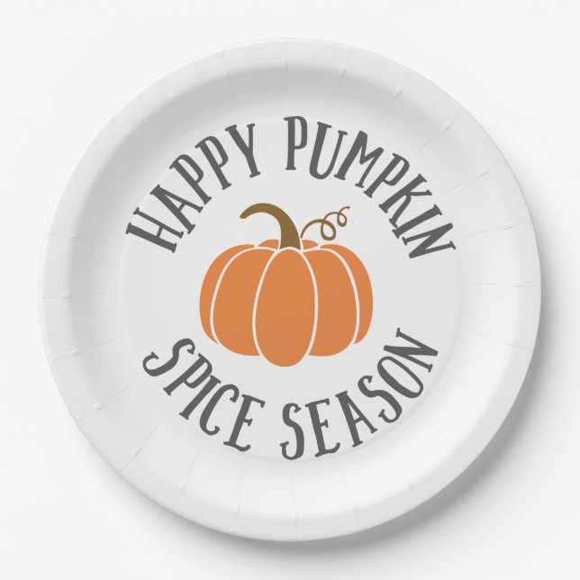 Happy Pumpkin Spice Season Paper Plates (Front)
