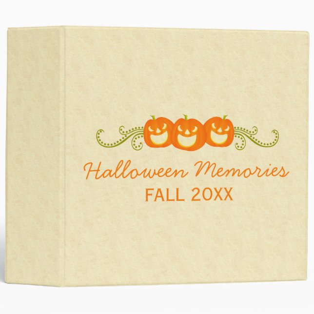 Happy Pumpkin Swirls Halloween Binder (2 inch) (Front/Spine)