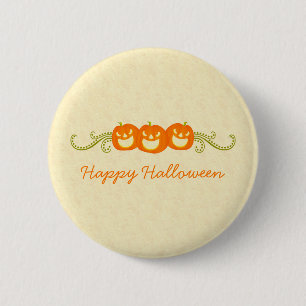 Happy Pumpkin Swirls Halloween Button