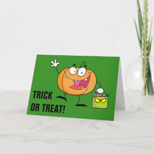 Happy Pumpkin Trick or Treating Card