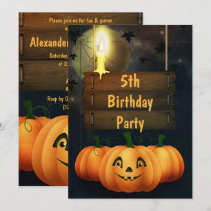 Happy Pumpkins 5th Birthday Party Invitation