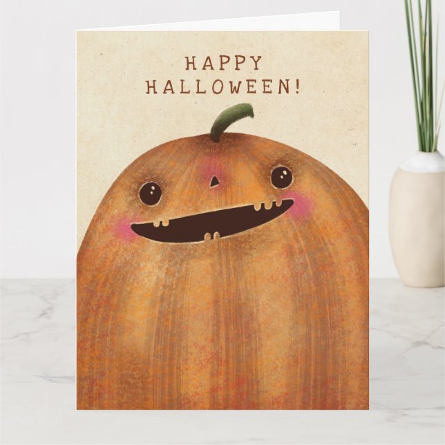 Happy Pumpkins  - Cute Halloween Card (Front)