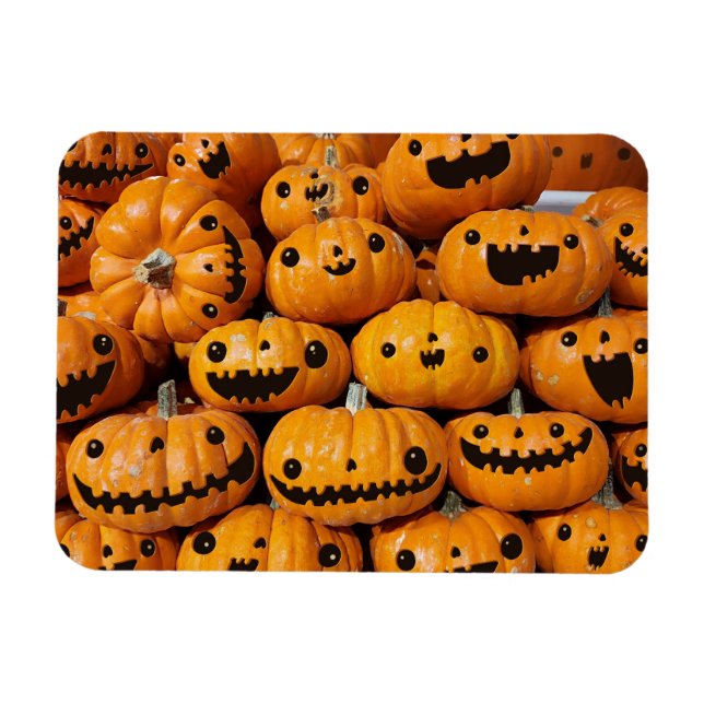 Happy Pumpkins Halloween Fall Season Magnet (Horizontal)