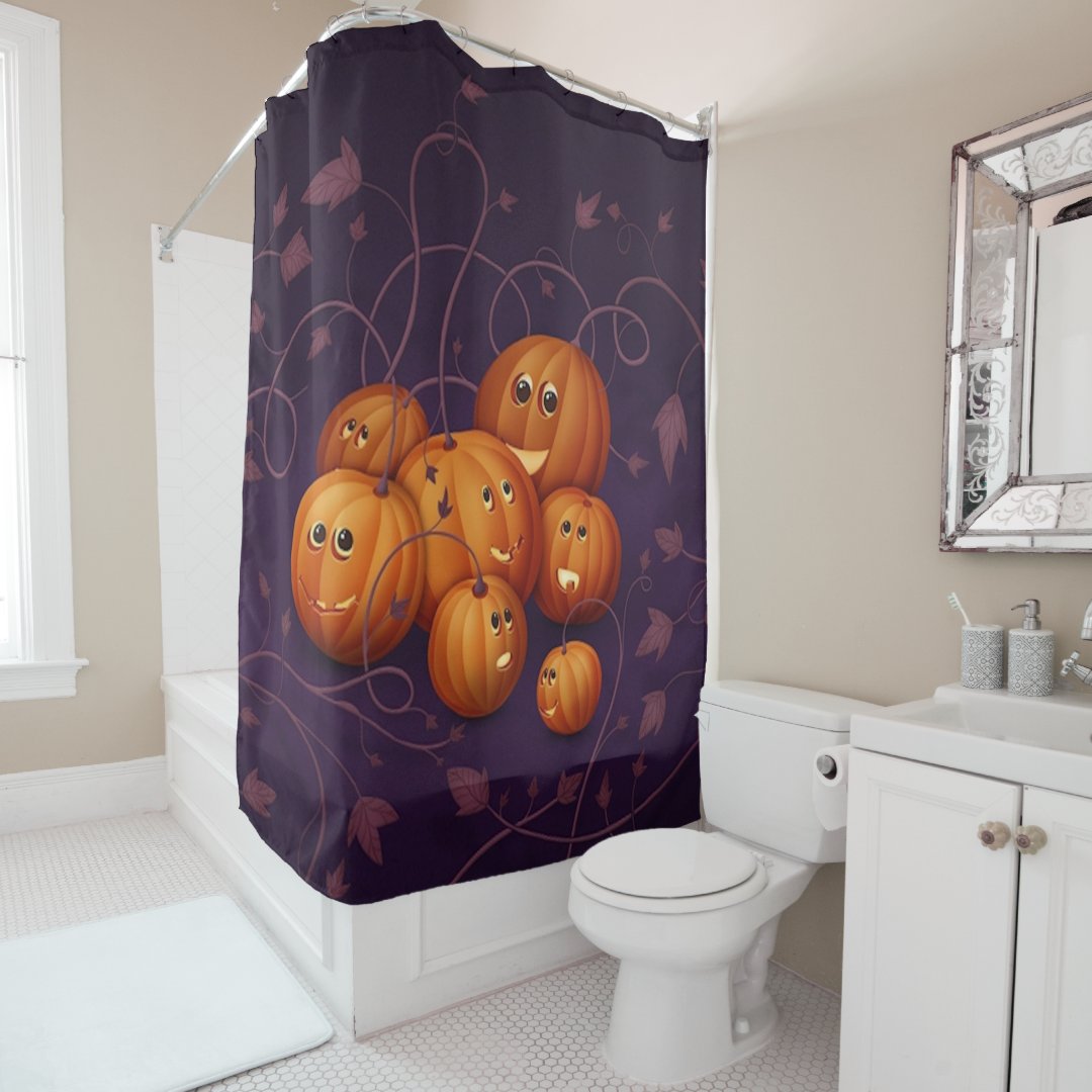 Happy Pumpkins Shower Curtain | Zazzle