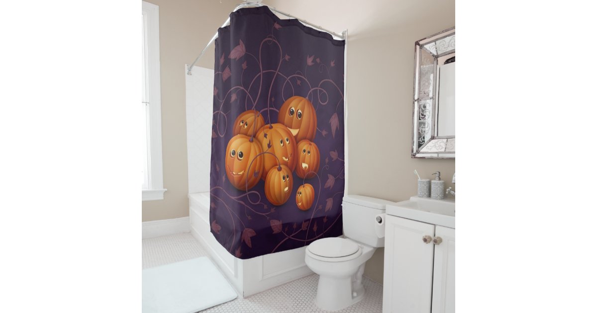 Happy Pumpkins Shower Curtain Zazzle