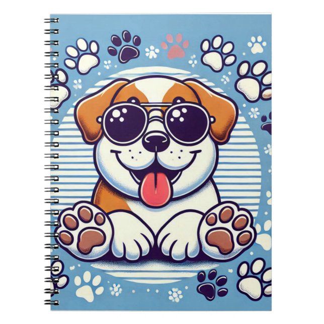 Happy Pup Design Notebook – Cute Dog Lover Journal (Front)