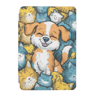 Happy Pup in a Sea of Cats iPad Mini Cover
