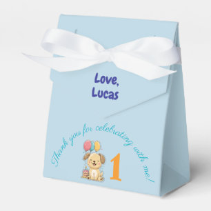 Happy Puppy, 1st Birthday, Boy Party Favor Box