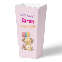 Happy Puppy, 1st Birthday, Girl, Party Favor Box